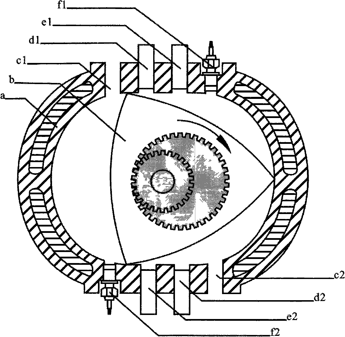 Oxygen-feeding type rotary piston machine