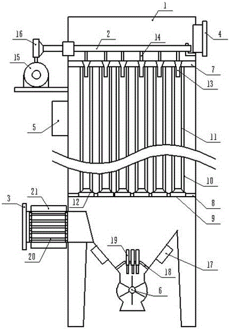 Double-filtration anti-blocking pulse bag dust collector