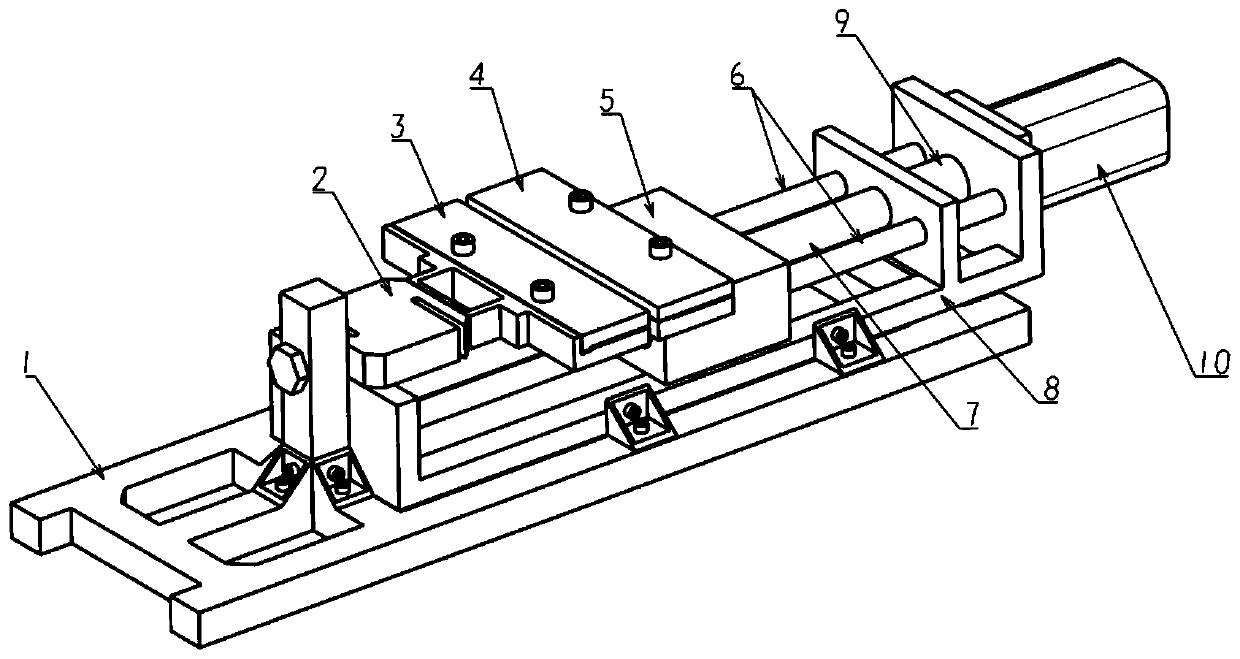 Rubber fatigue tensile test bench and rubber fatigue tensile test method