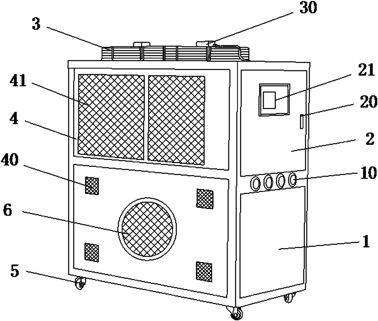 Cooling and heat expelling device for communication room