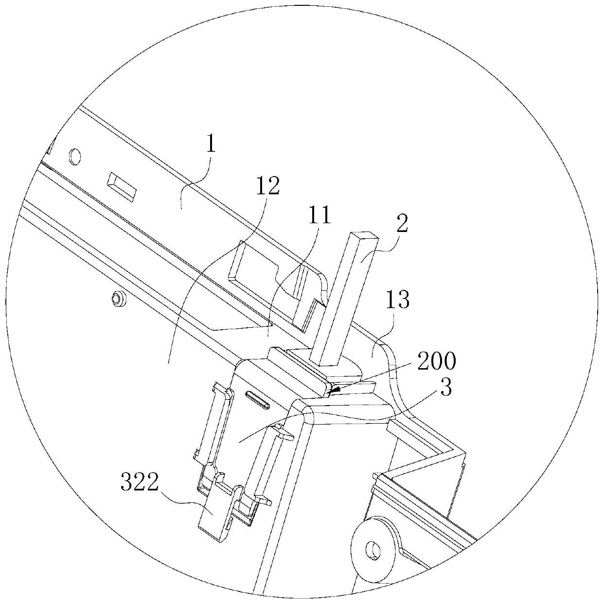 Power line fixing structure, display device and power line installation method