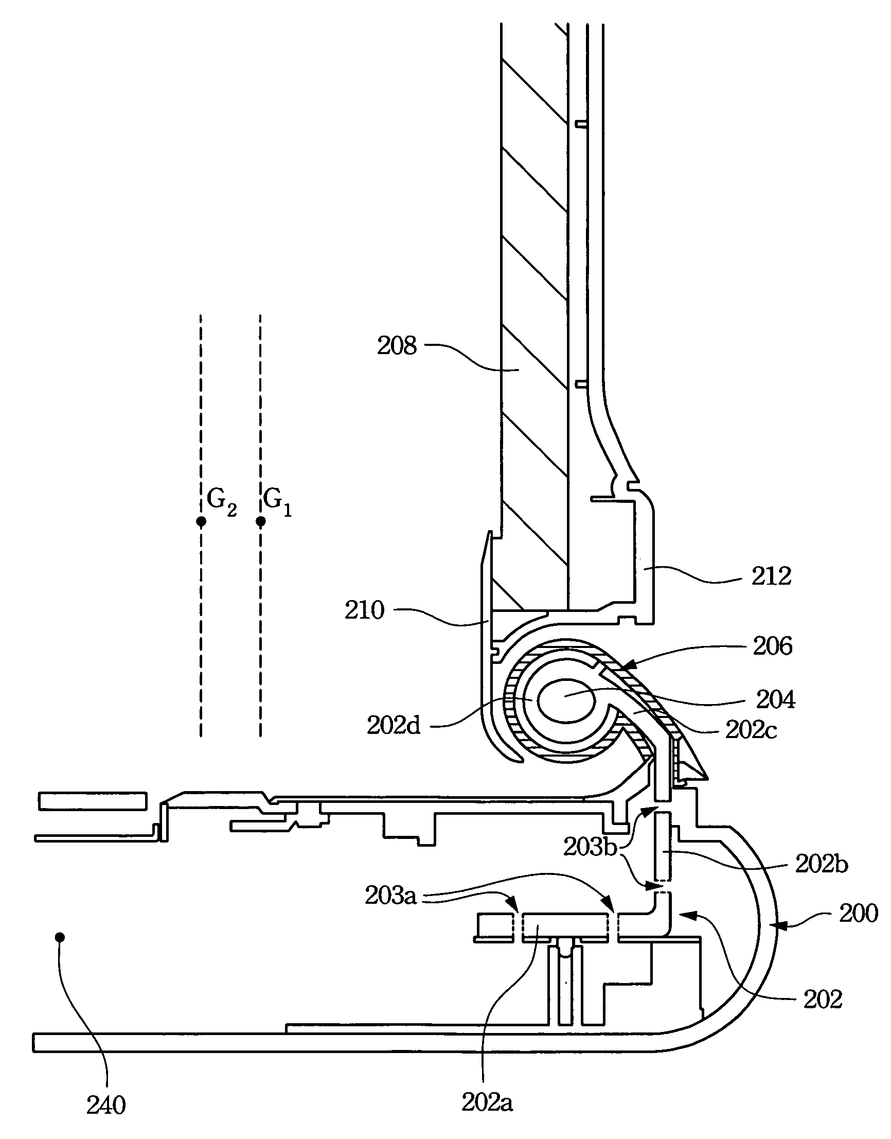 Hinge design for a computer