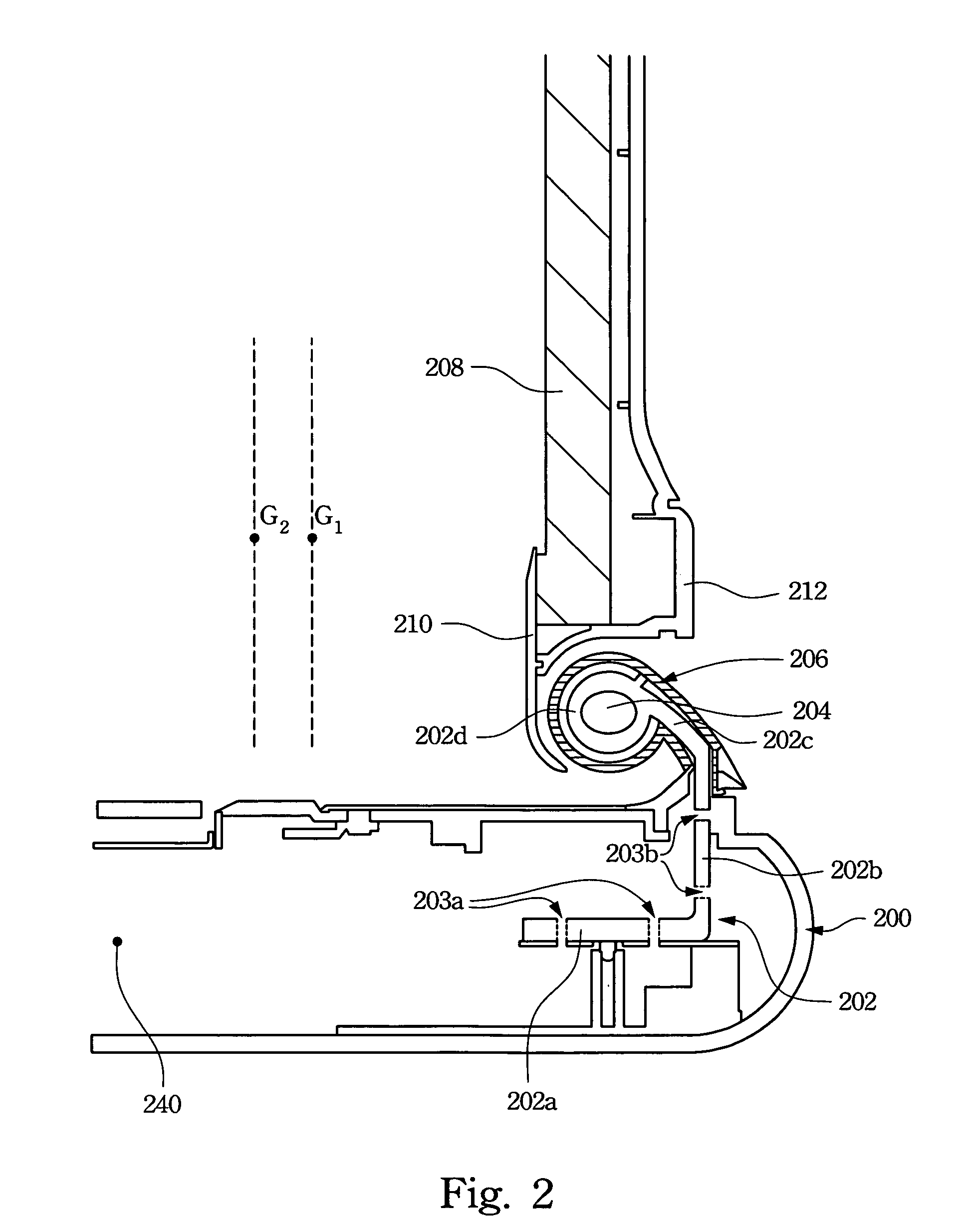 Hinge design for a computer