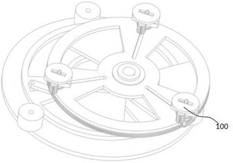 A translational mechanism and gear processing device capable of synchronously adjusting the radius of gyration steplessly