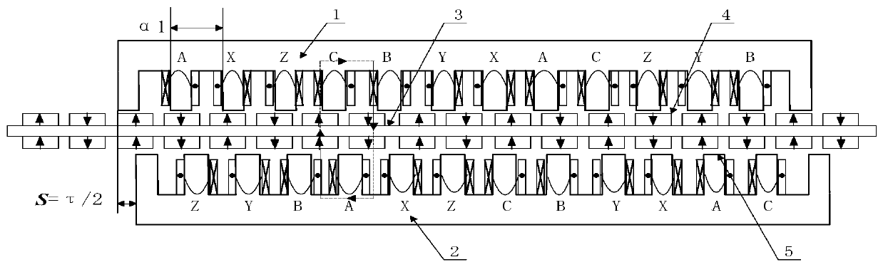 Low-thrust fluctuation permanent magnet synchronous linear motor with double-sided staggered teeth τ/2