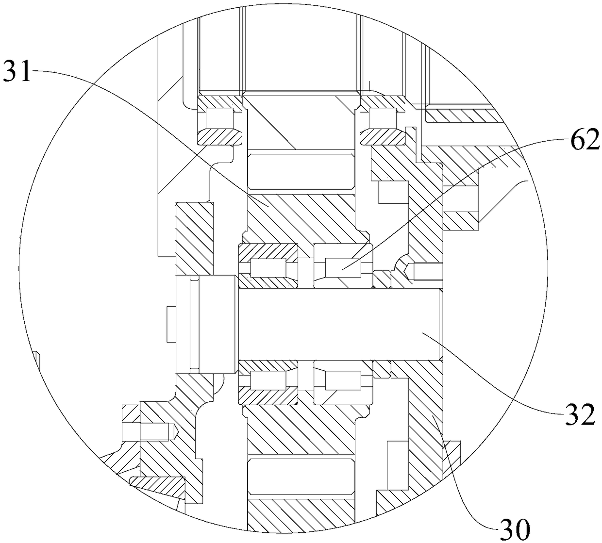 Rear axle tail end assembly for high horsepower tractor whole machine heightening and widening