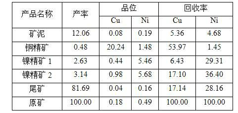 Benefication method for copper nickel