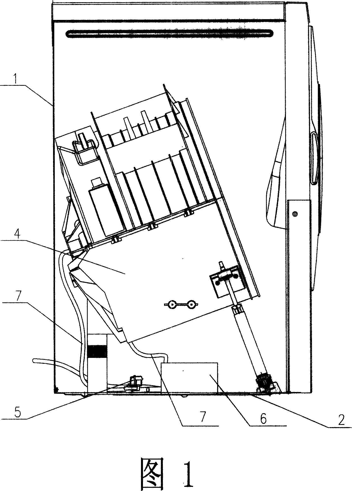 Fountain barrel washing machine having self-contained water tank