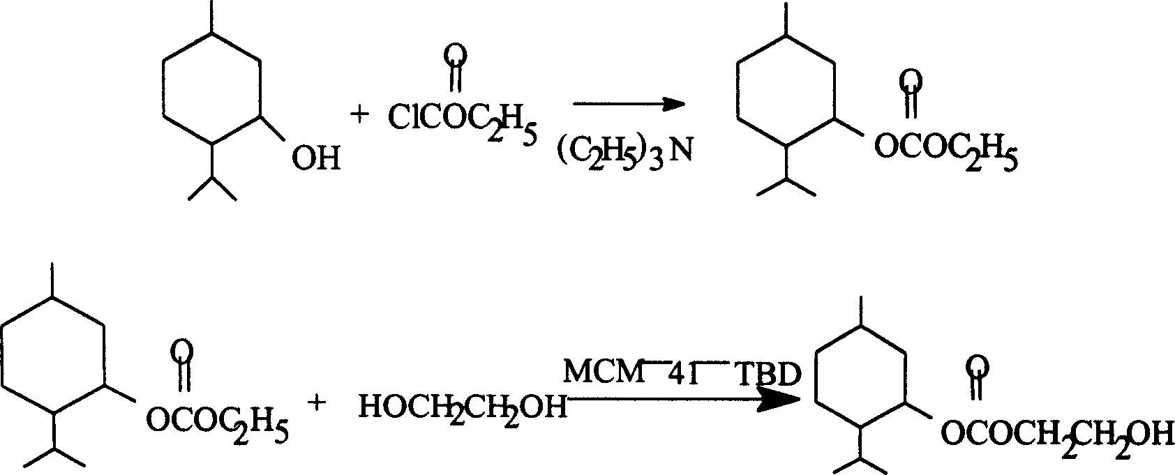 Method for synthesizing L-menthol glycol carbonic ester