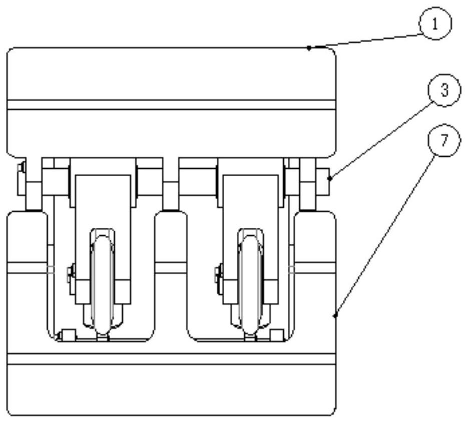 Pressing device of section steel stack packing line