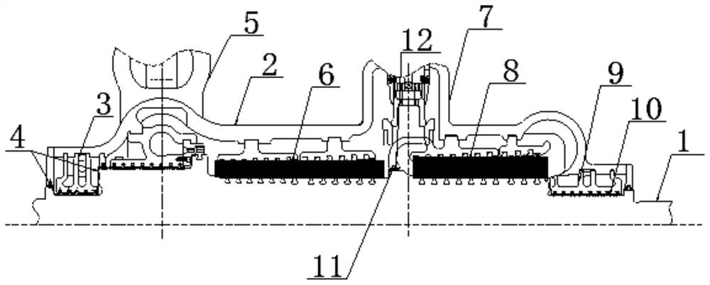 Axial thrust balancing structure and method for adjustable steam extraction type steam turbine