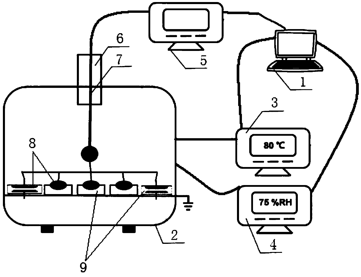 An evaluation device and detection method for electrical aging performance of insulating materials