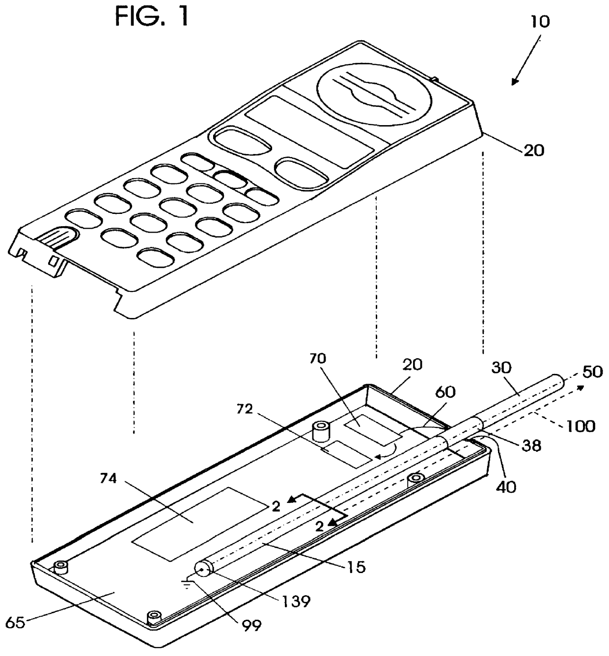 Shielding for radiotelephones with retractable antennas