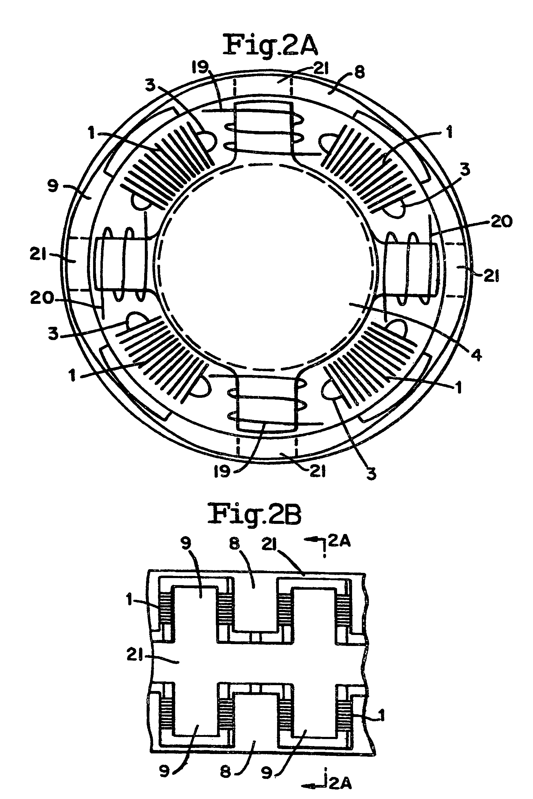 Linear brushless D.C. motor with stationary armature and field and with integratable magnetic suspension