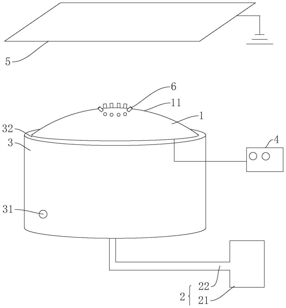 Curved-surface-shaped electrostatic spinning device