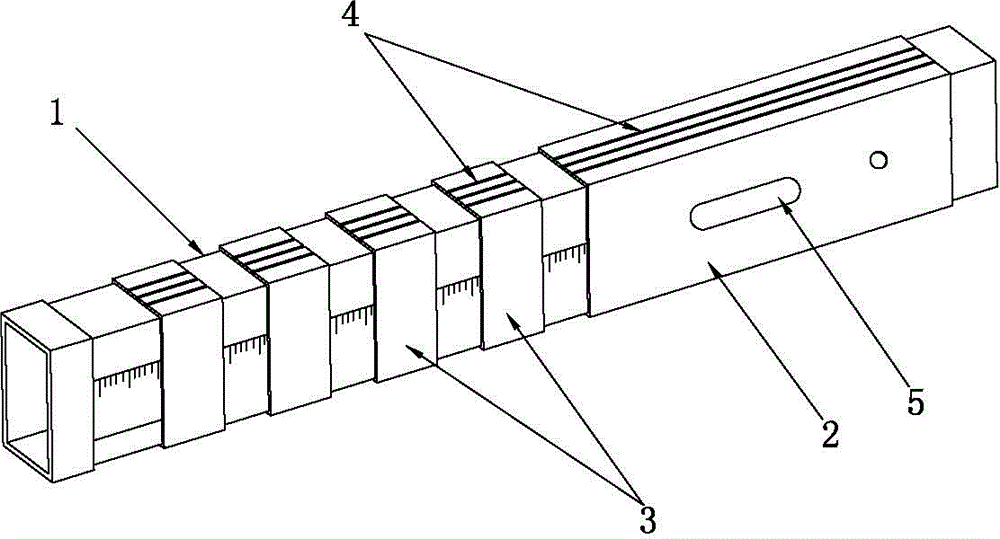 Telescopic pressure bar for leveling tile paste face