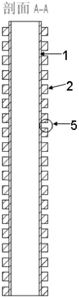 Non-continuous outer trapezoid longitudinal rib tube