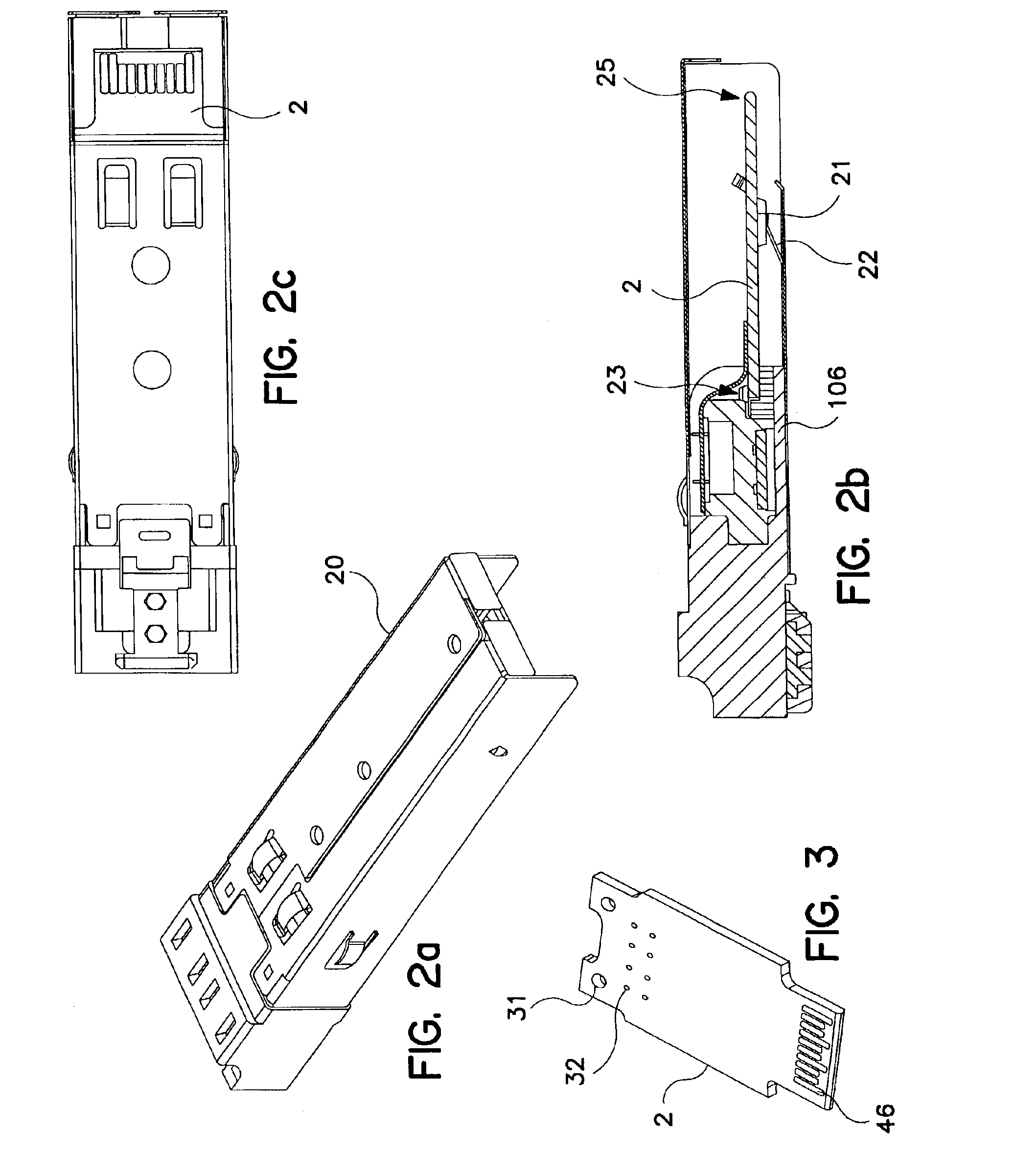 Transceiver for LC connector