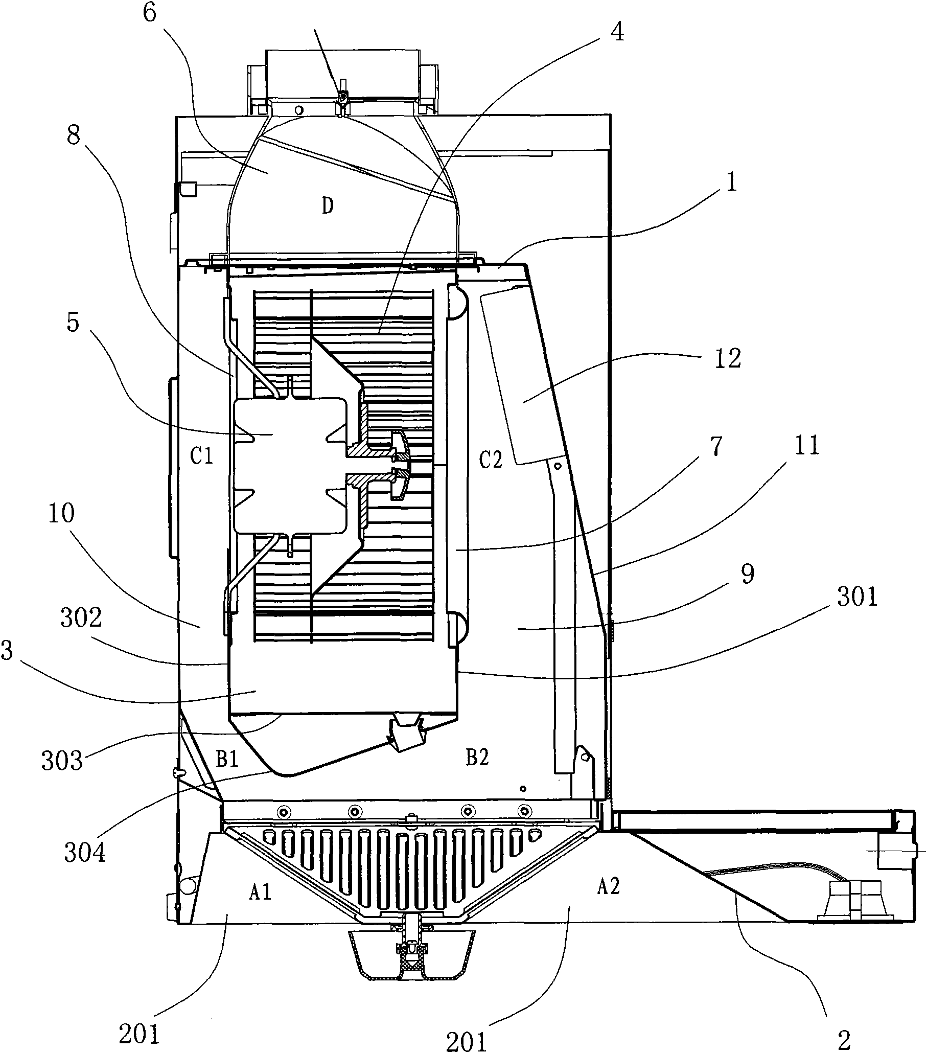 Range hood with air-suction double-injection acceleration function