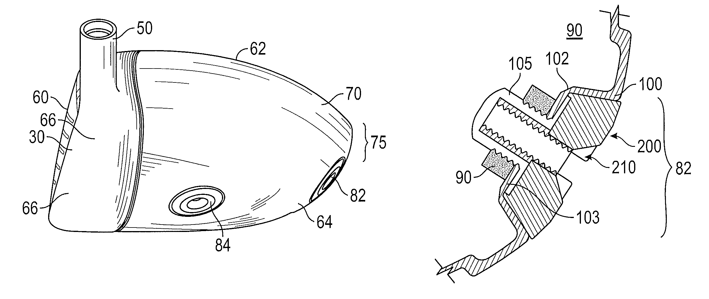 Golf club head with composite weight port