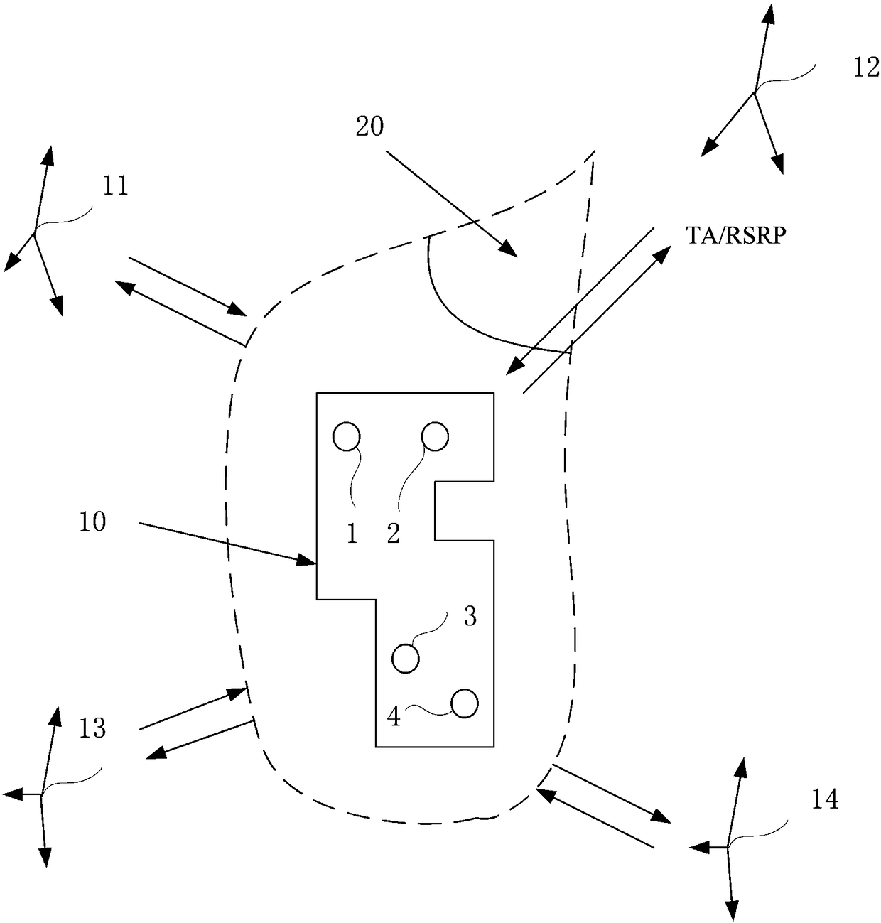 Positioning method and device for signal leakage antenna nodes