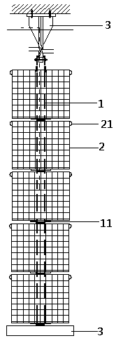 Vertical greening column facility and vertical greening system