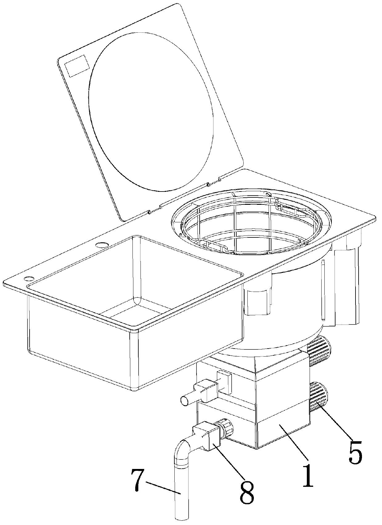 Garbage disposer special for dishwasher