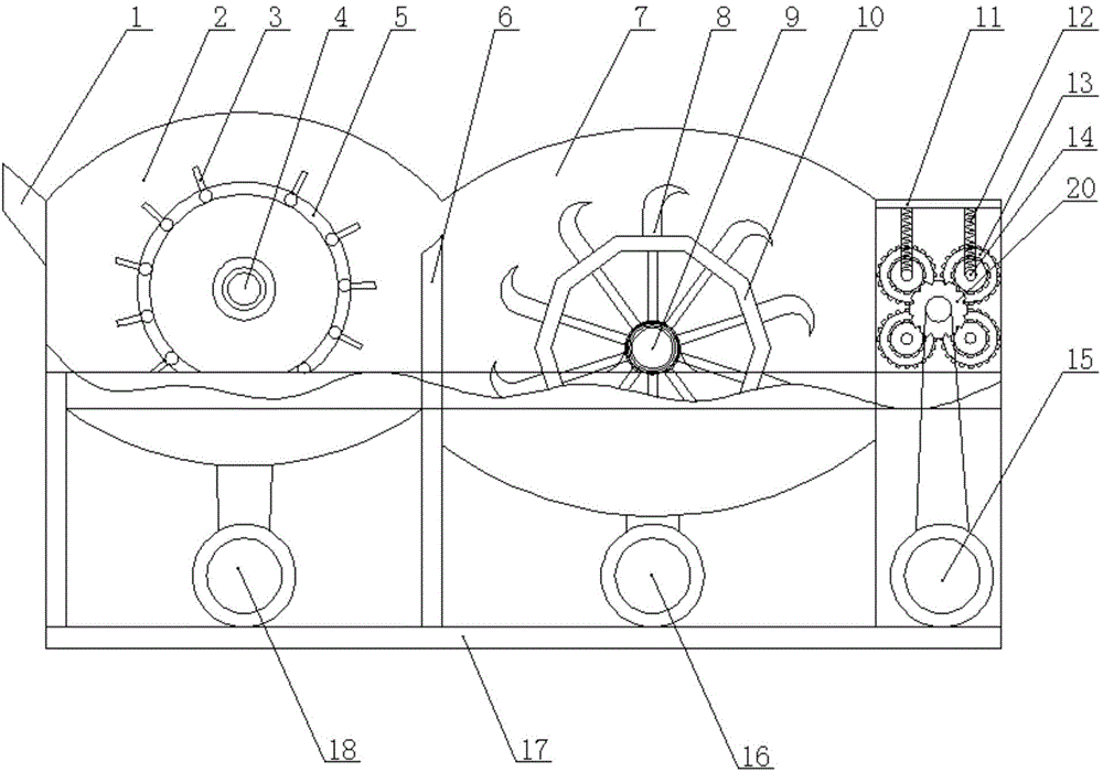 Palm sheet cutting and crushing device