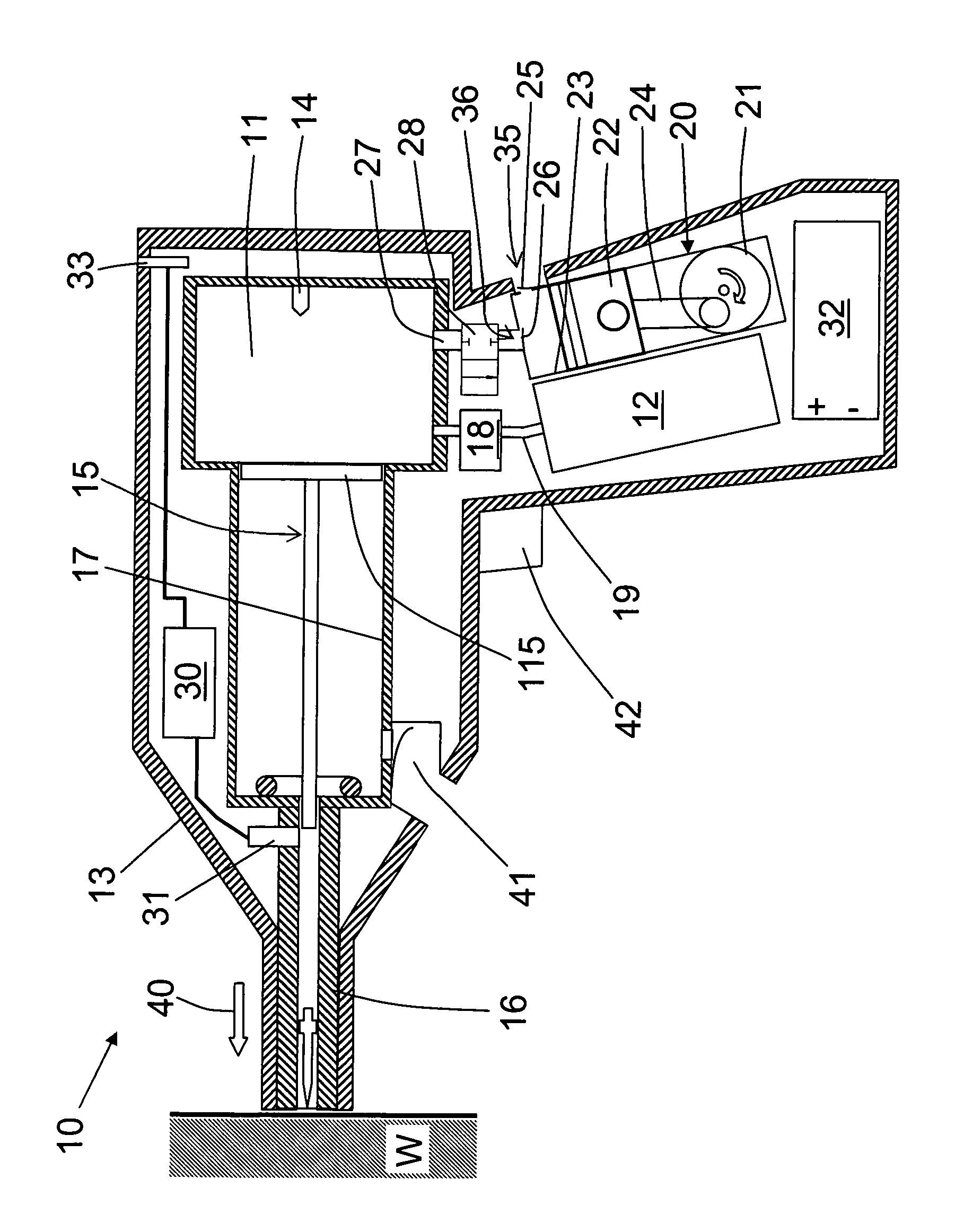 Combustion-engined setting tool