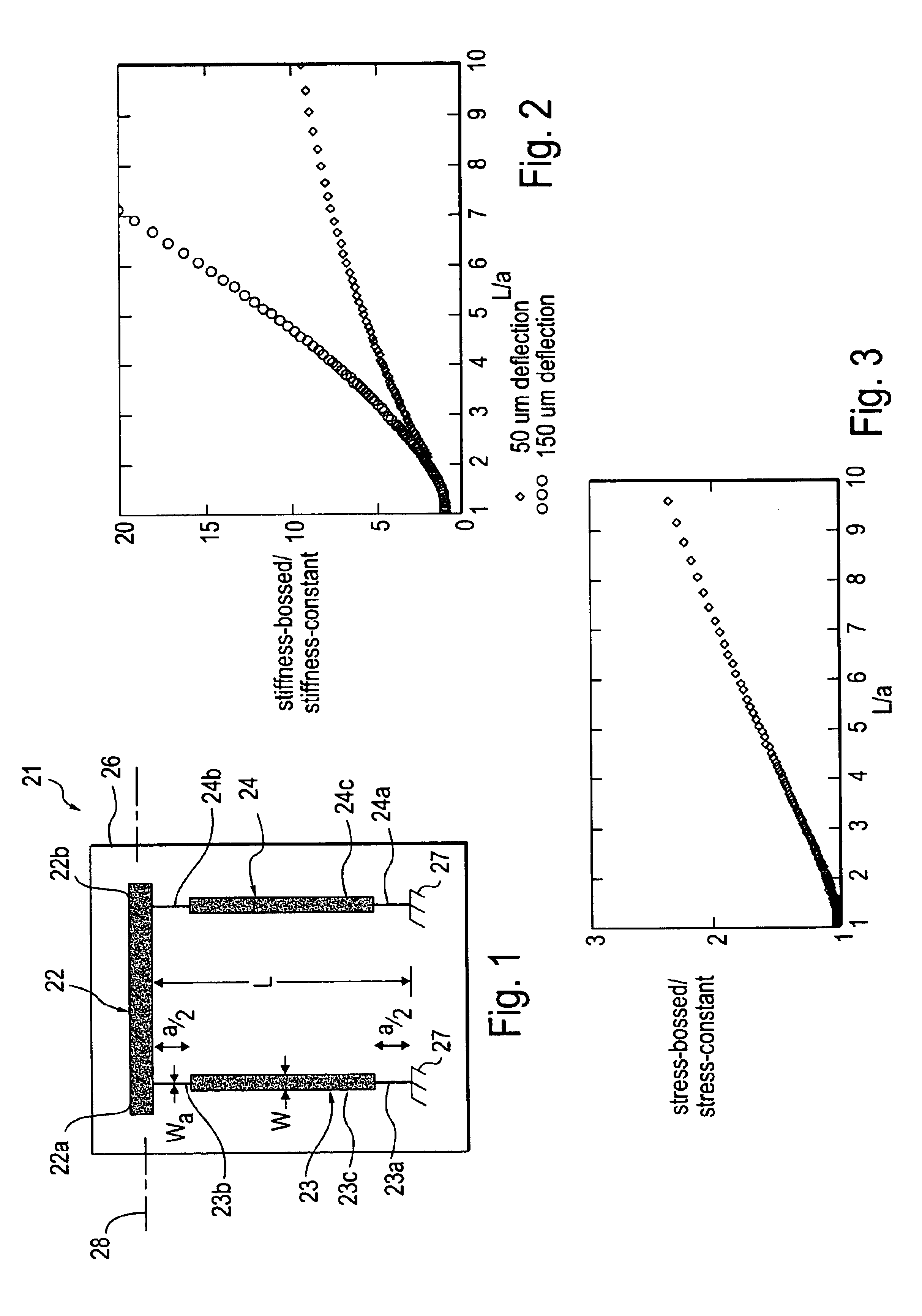 Miniature device with bossed suspension member