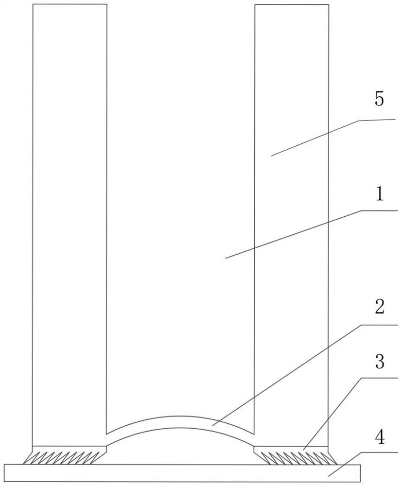 Negative-pressure-driven annular micro-wedge-shaped bristle bundle suction cup and preparation method thereof