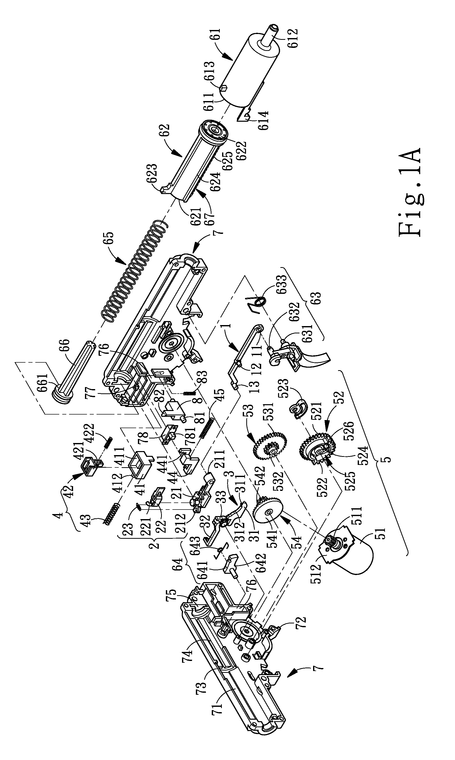 Manually and Electrically Actuating Toy Gun Structure