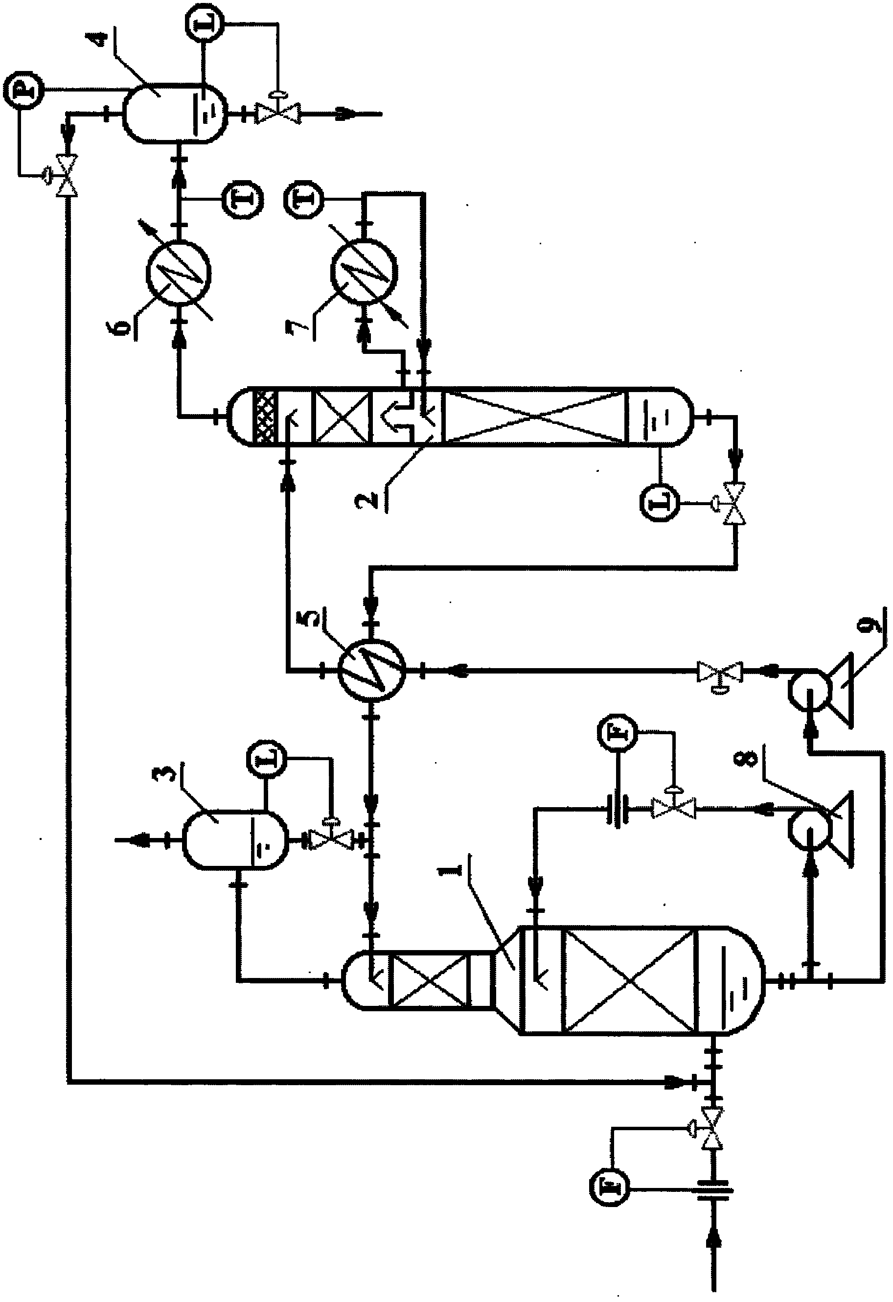 Device and method for absorbing carbon disulfide in hydrogen sulfide gas by using solvent