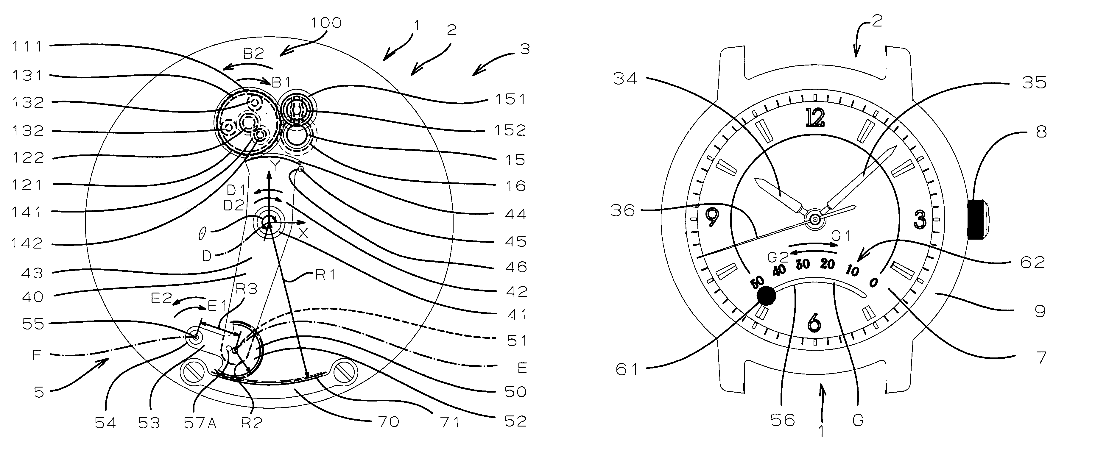 Residual wound quantity display mechanism of timepiece and timepiece with residual wound quantity display mechanism