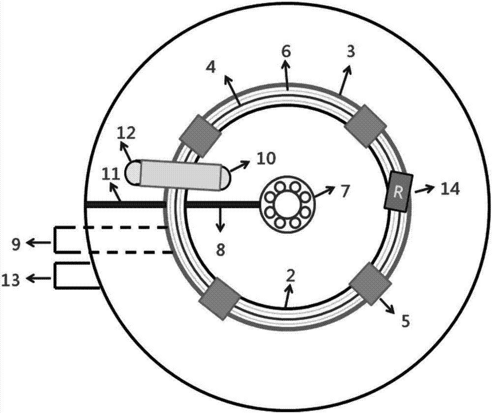 Annulus biological membrane electrode electrochemical device and application thereof