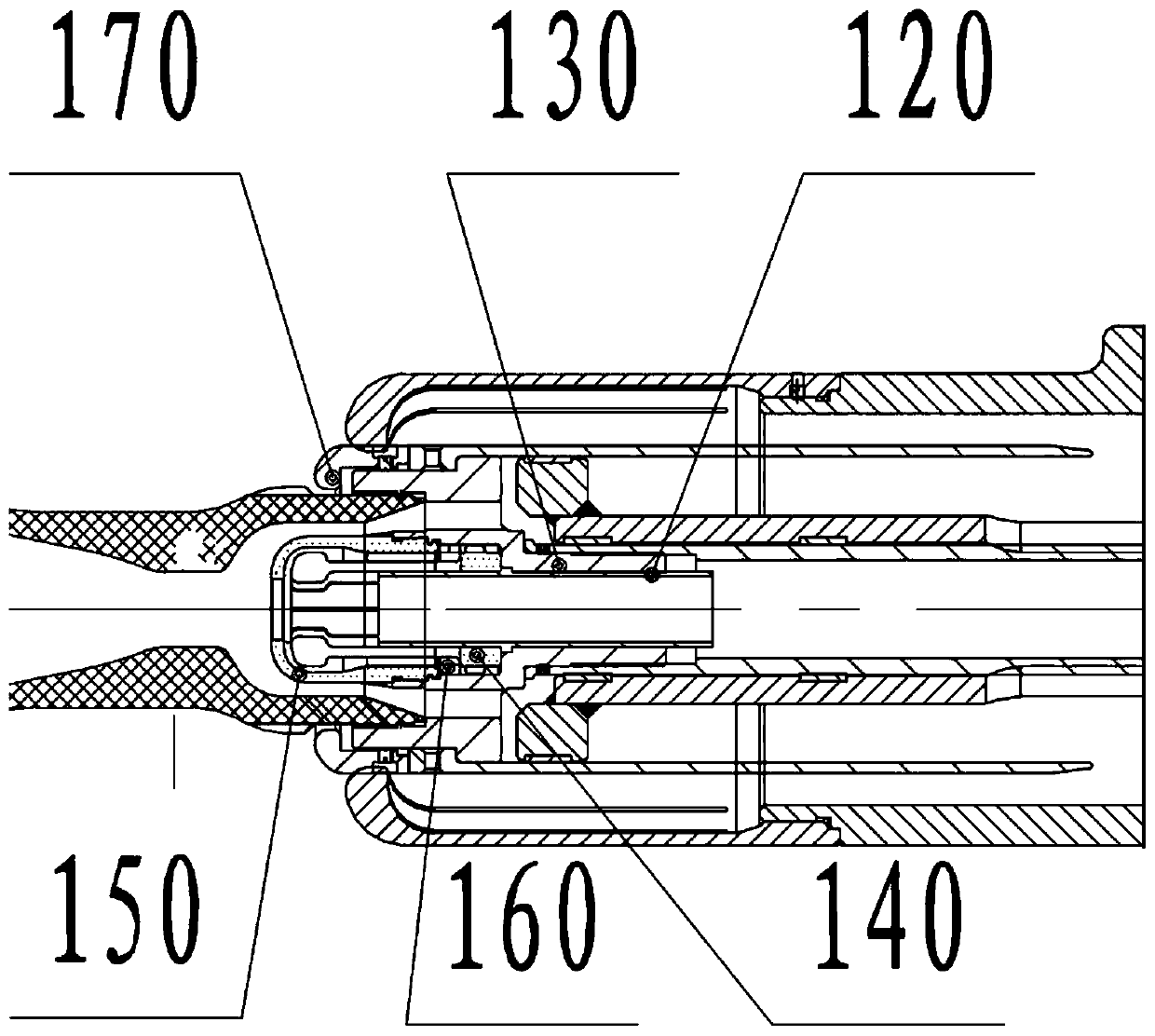 Novel arc extinguishing contact structure of high-voltage switch SF6 gas arc extinguishing chamber