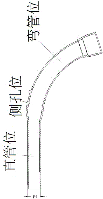 Injection mold of large-angle arc circular pipe