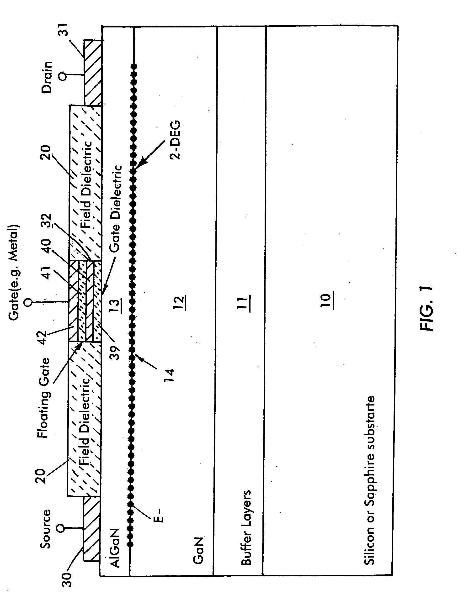 Enhancement mode iii-nitride device with floating gate and process for its manufacture