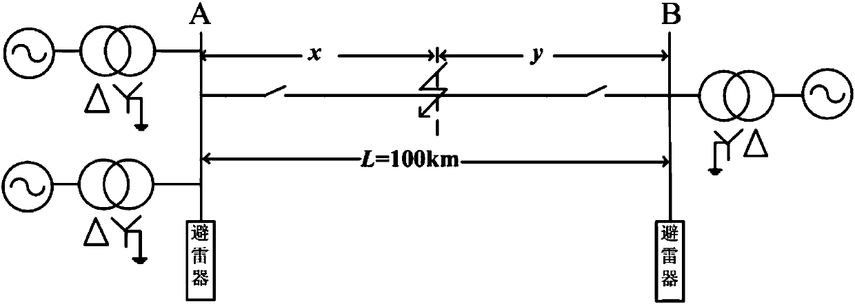 Method for ranging single terminal fault of single outlet power transmission line based on opposite terminal bus reflected wave identification