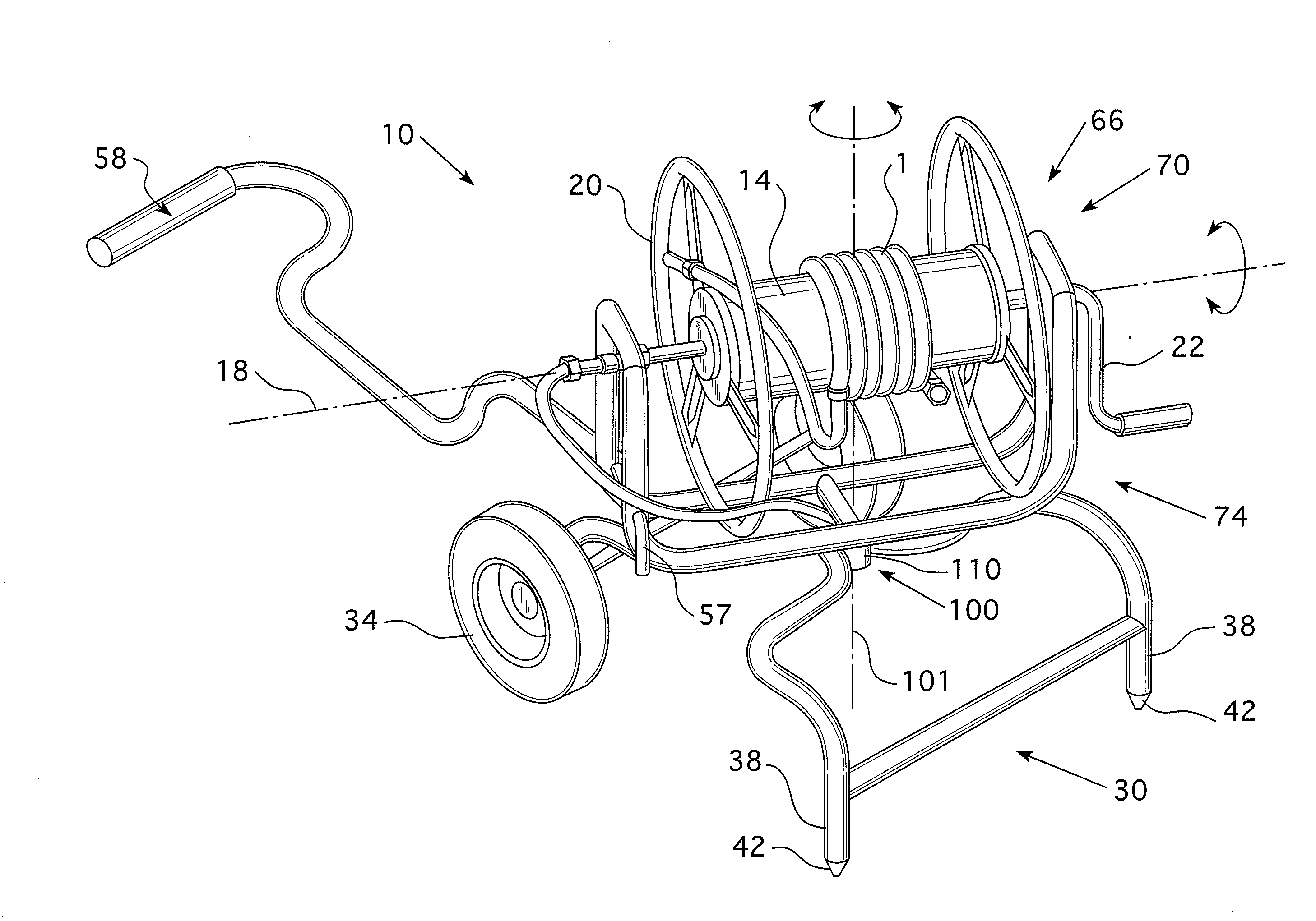 Swivel hose wagon