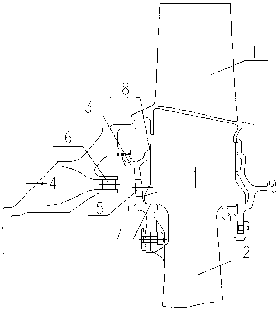 Turbine baffle plate with embedded thermal insulating pipe