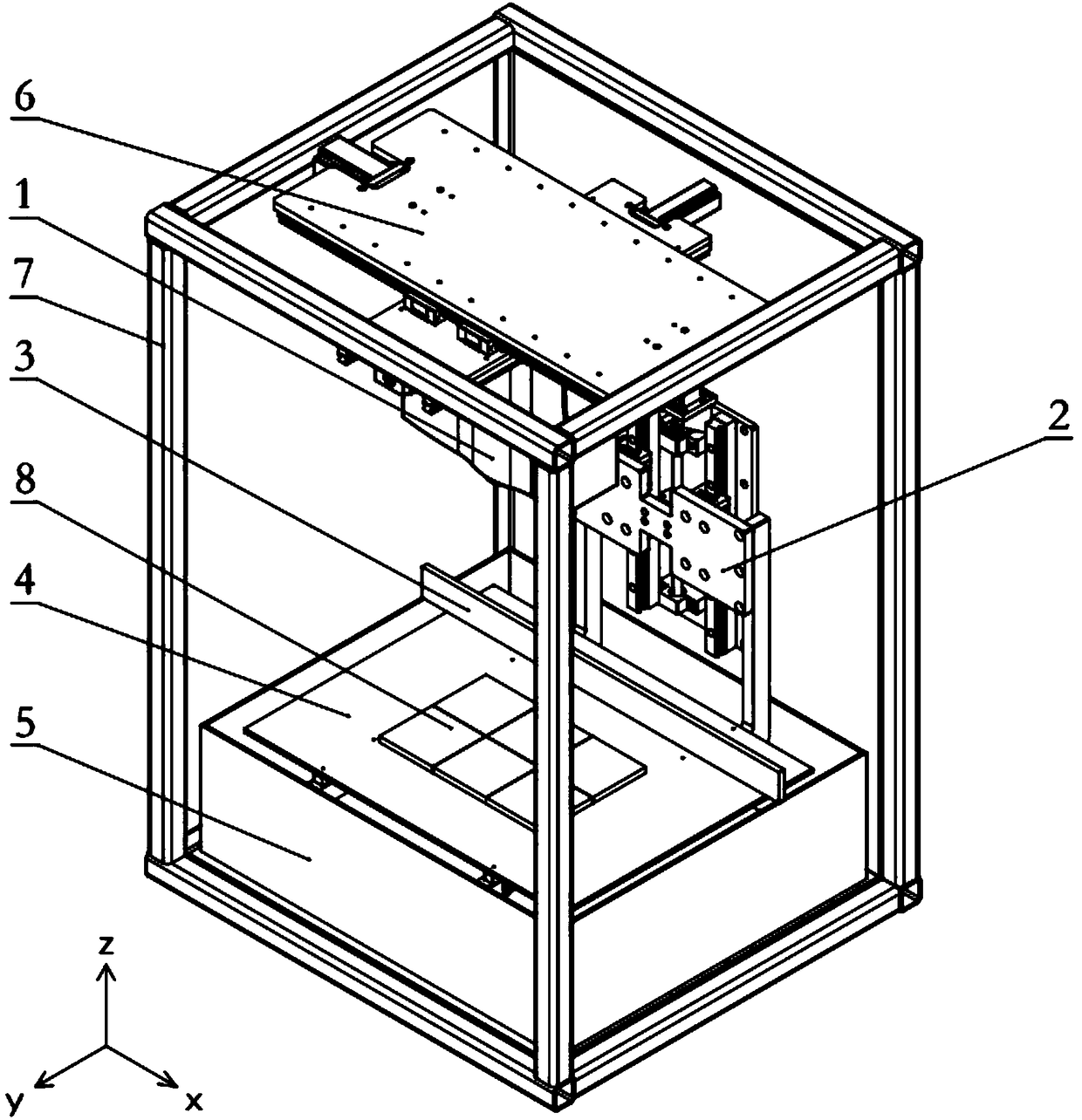 Movable splicing type 3D formation system adopting upper-side projection manner