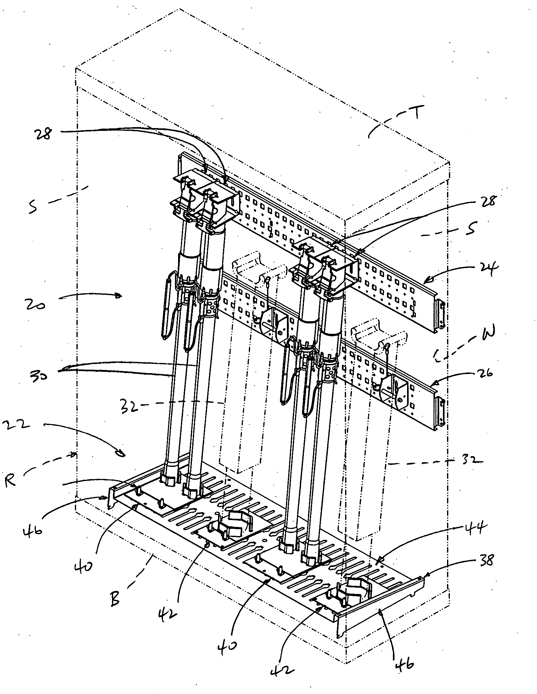 Support arrangement for the lower end of an upright elongated article, such as a firearm or related accessory