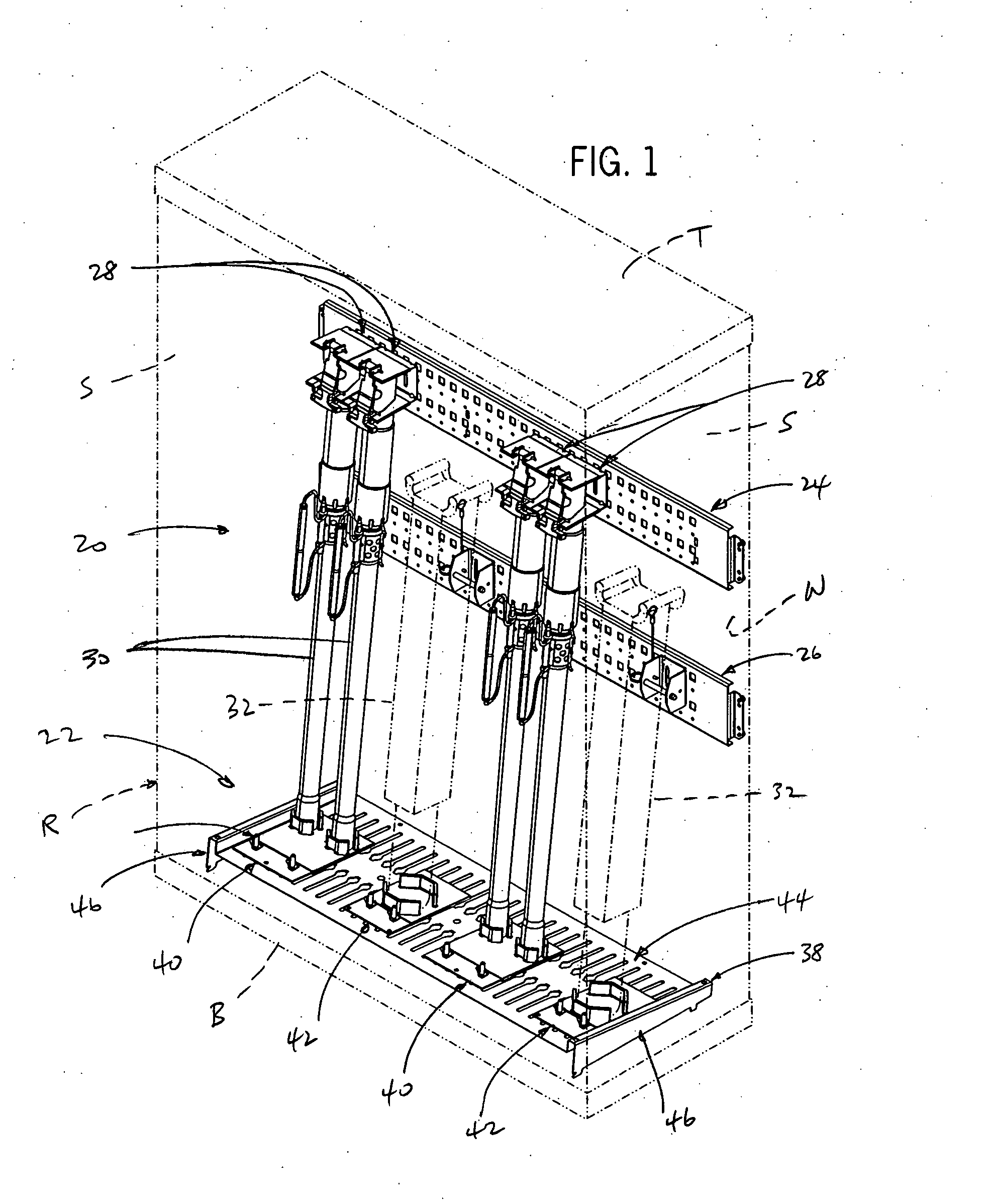 Support arrangement for the lower end of an upright elongated article, such as a firearm or related accessory