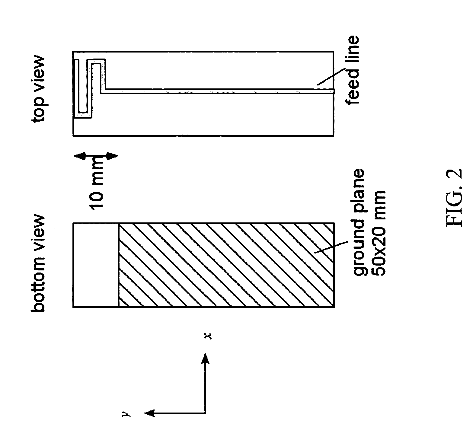 Compact antenna with directed radiation pattern