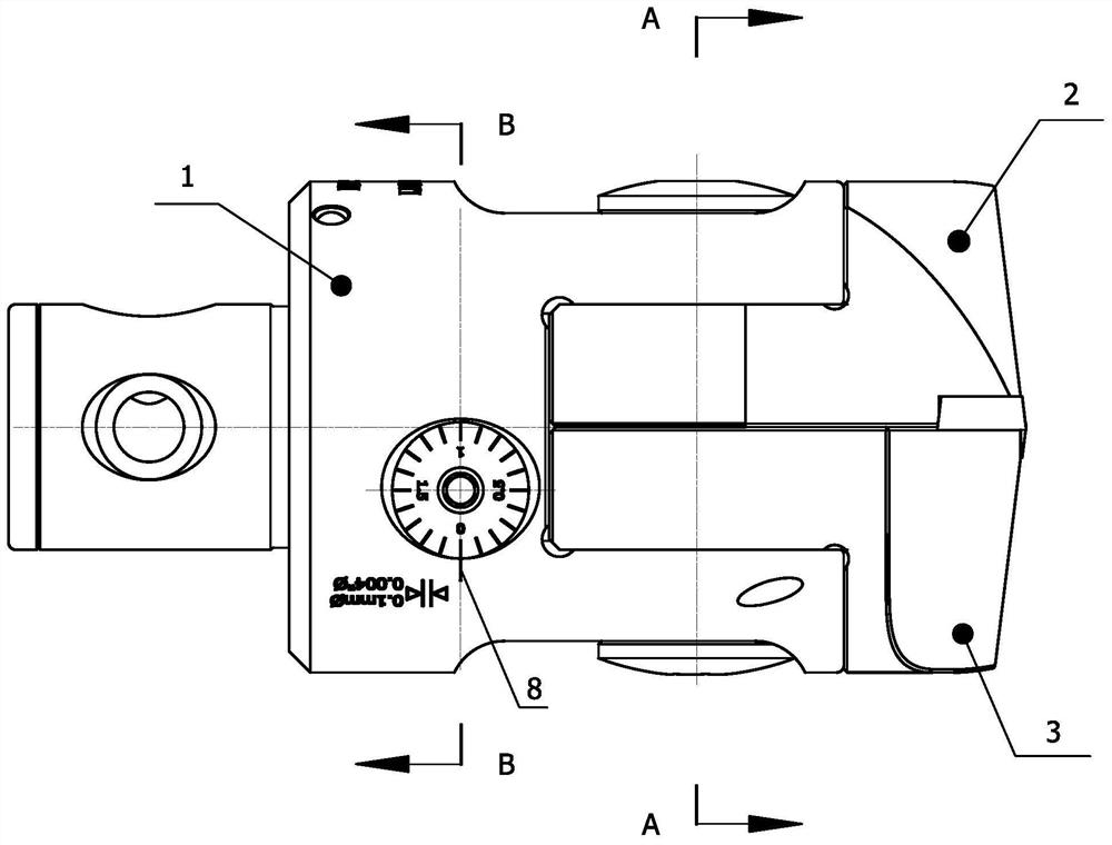 Linkage adjustment double-edge boring head cutter