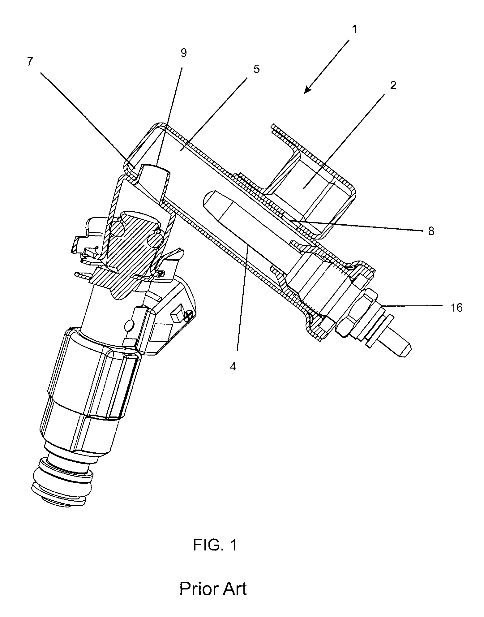 Fuel rail made of a plastic material with a heating system