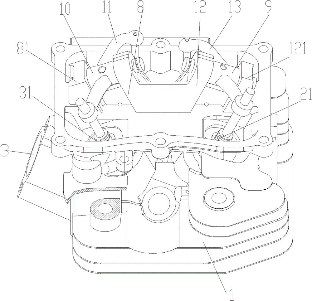 Gasoline Engine Composite Spherical Combustion Chamber Cylinder Head and Its Gasoline Engine