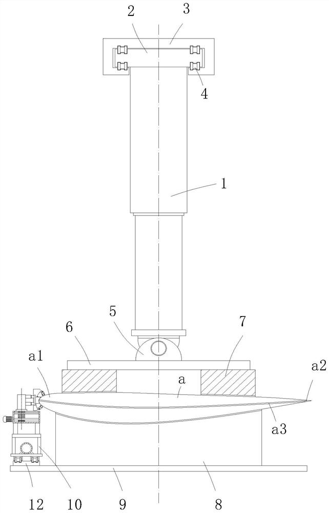 An automatic trimming device for the leading edge of a fan blade