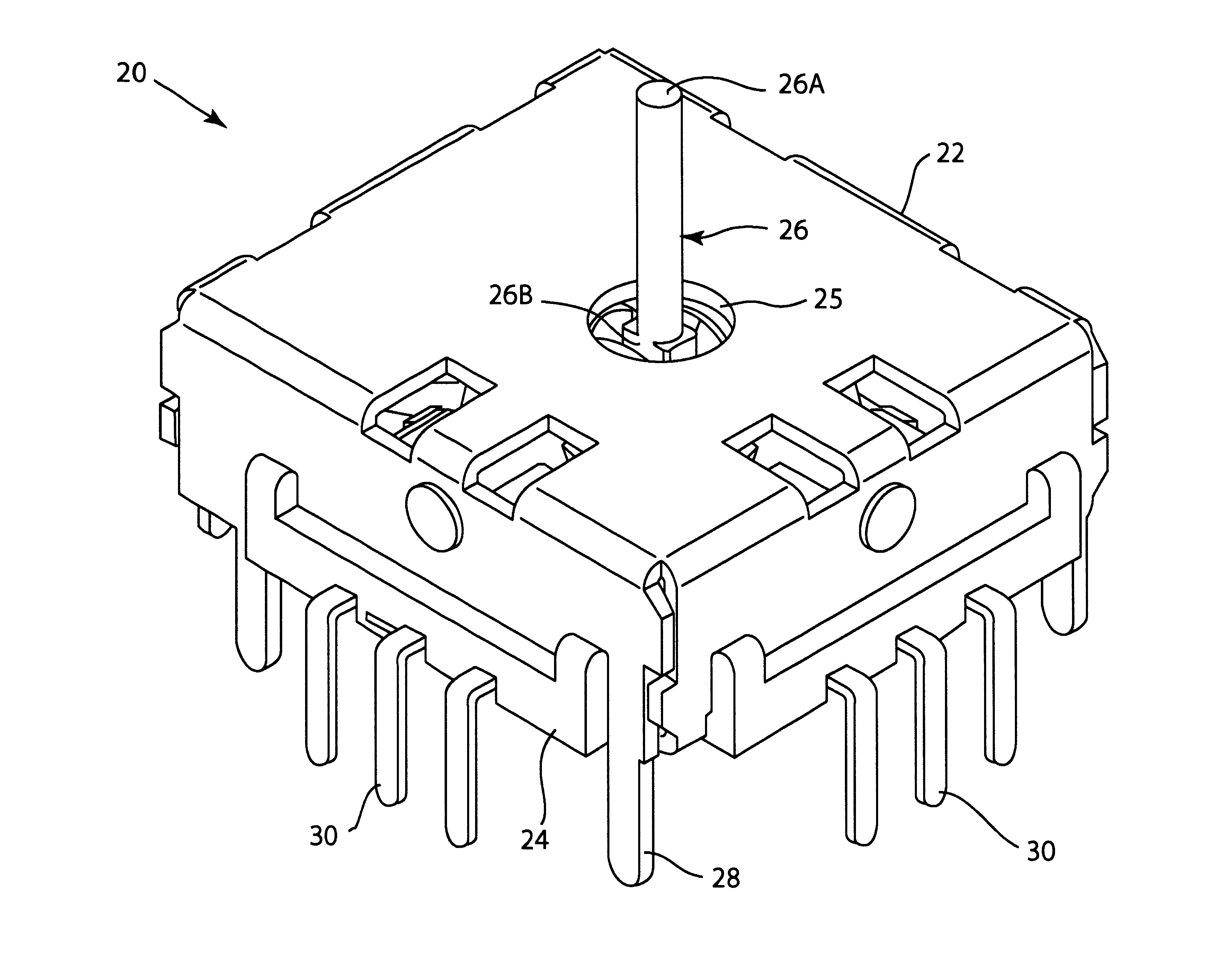 Low profile joy stick and switch